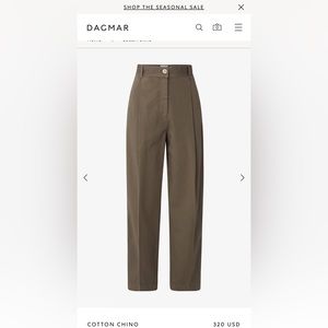 House of Dagmar Khaki Cotton Chino NWT Size 34